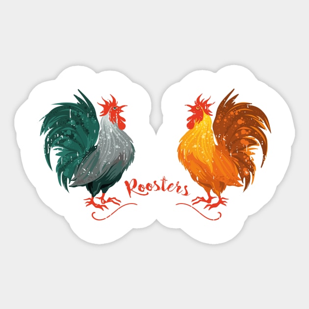 rooster Sticker by Sasaku